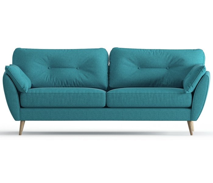 Диван из рогожки Favorite голубого цвета - купить Прямые диваны по цене 32490.0