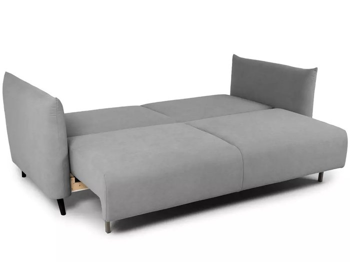 Диван-кровать Menfi серого цвета с черными ножками - лучшие Прямые диваны в INMYROOM