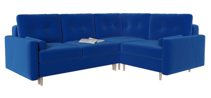 Диван-кровать модульный угловой Белфаст синего цвета
