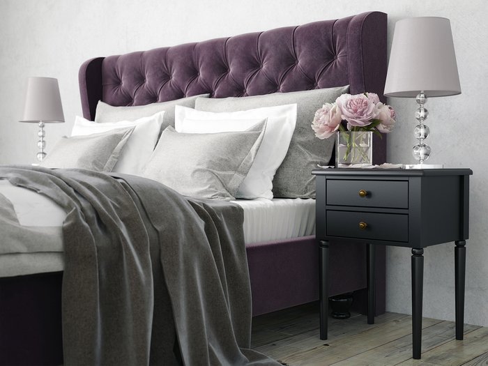 Кровать "Jazz" с высокой спинкой и декоративными пуговицами 180х200  - лучшие Кровати для спальни в INMYROOM