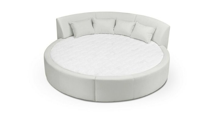 Кровать Индра 200х200 серого цвета без подъемного механизма - купить Кровати для спальни по цене 83800.0