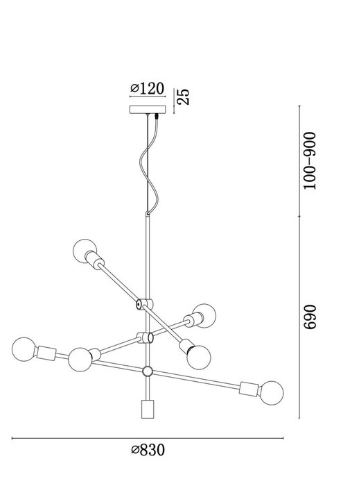 Подвесная люстра Octavia с металлическим основанием - купить Подвесные люстры по цене 12750.0