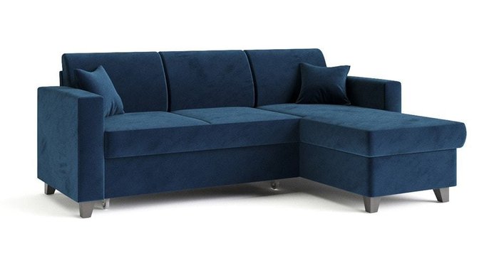 Угловой диван-кровать Эмилио темно-синего цвета - купить Угловые диваны по цене 64500.0