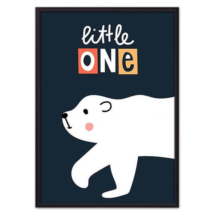 Постер в рамке Белый медведь "Little one" 21х30 см