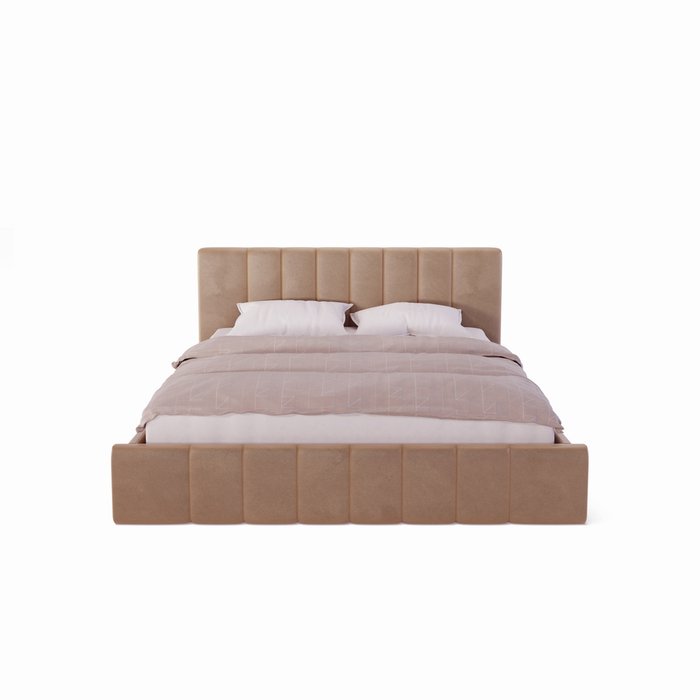 Кровать Лайн 160х200 бежевого цвета без подъемного механизма - купить Кровати для спальни по цене 75000.0