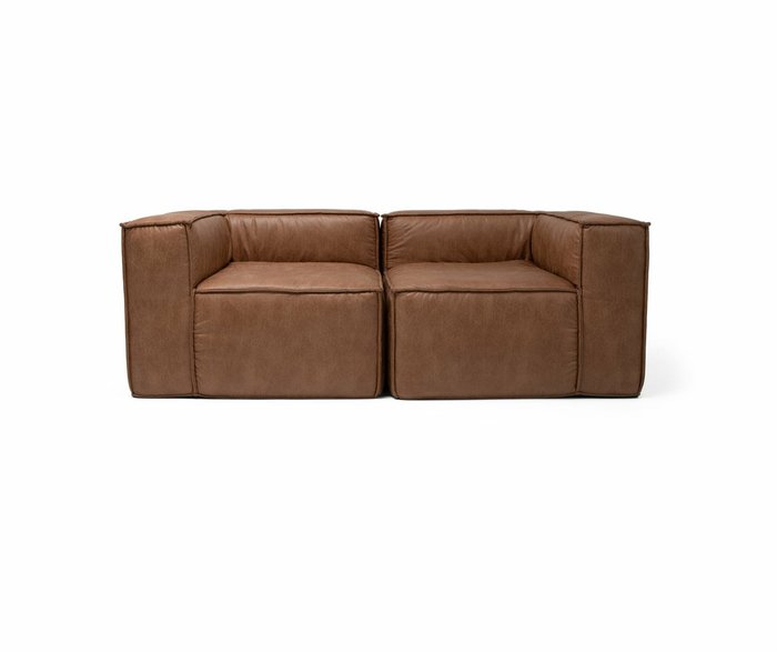Двухместный модульный диван Комби коричневого цвета