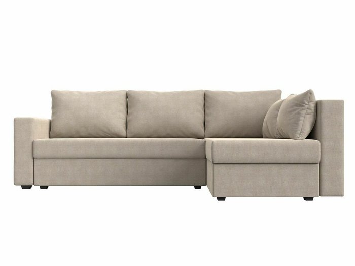 Угловой диван-кровать Мансберг бежевого цвета правый угол - купить Угловые диваны по цене 41999.0