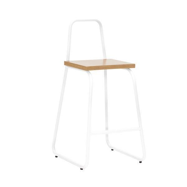Полубарный стул Bauhaus бело-бежевого цвета