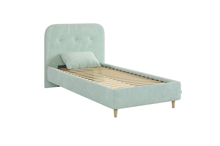Кровать Лео 90х200 мятного цвета без подъемного механизма - купить Кровати для спальни по цене 18290.0