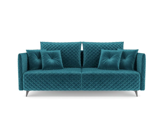 Прямой диван-кровать Вашингтон сине-зеленого цвета - купить Прямые диваны по цене 45990.0