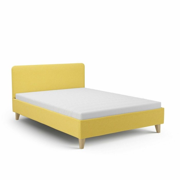 Кровать Сканди 160x200 желтого цвета без подъемного механизма Кровать Сканди 160x200 желтого цвета без подъемного механизма