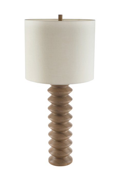 Настольная лампа с деревянным основанием