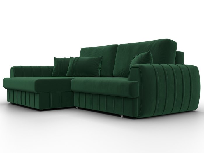 Угловой диван-кровать Лига-057 зеленого цвета левый - лучшие Угловые диваны в INMYROOM Угловой диван-кровать Лига-057 зеленого цвета левый - лучшие Угловые диваны в INMYROOM