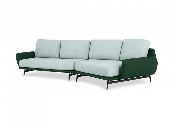 Угловой диван правый Ispani зелено-серого цвета - купить Угловые диваны по цене 165420.0