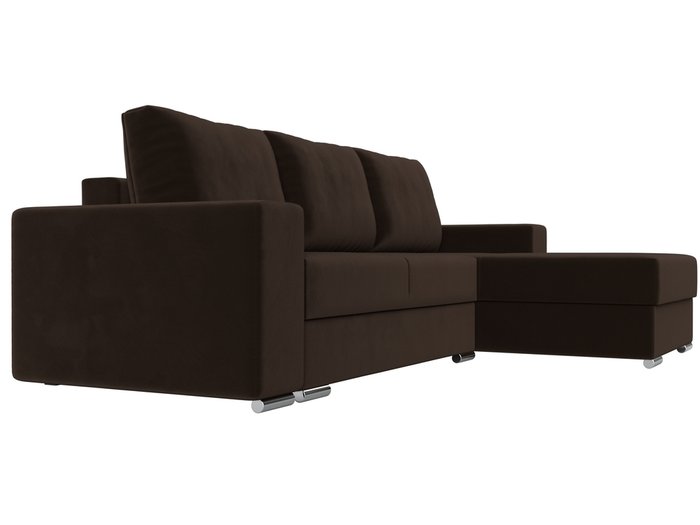 Угловой диван-кровать Дрезден коричневого цвета правый угол - лучшие Угловые диваны в INMYROOM