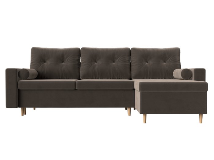 Угловой диван-кровать Белфаст коричневого цвета  правый угол - купить Угловые диваны по цене 52999.0