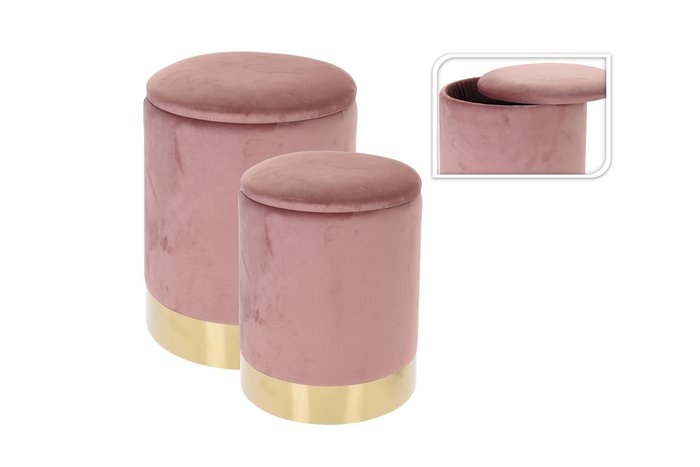Набор из двух пуфов розового цвета - купить Пуфы по цене 14200.0
