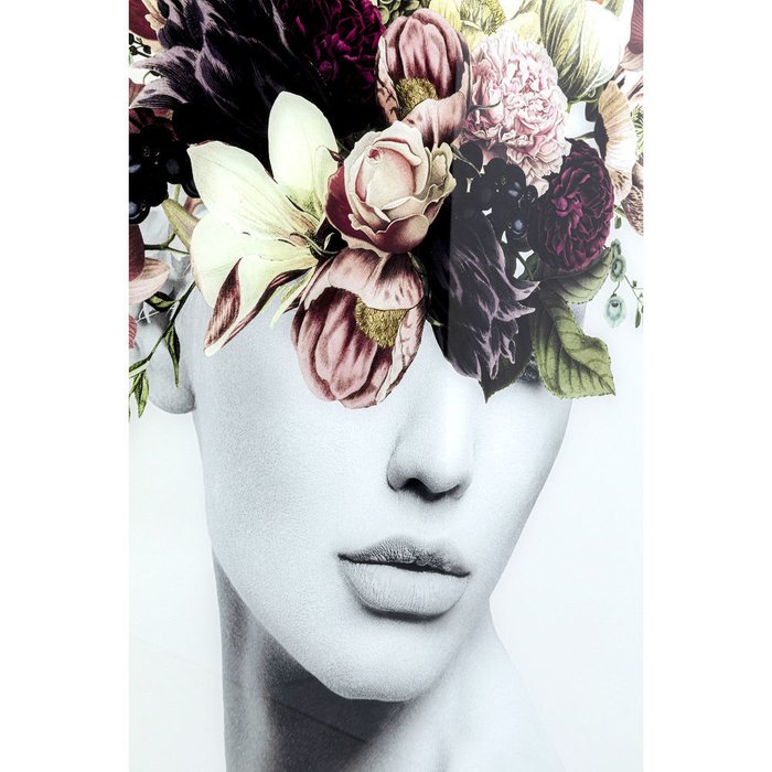 Картина Lady Flowers 80х120 белого цвета - лучшие Принты в INMYROOM