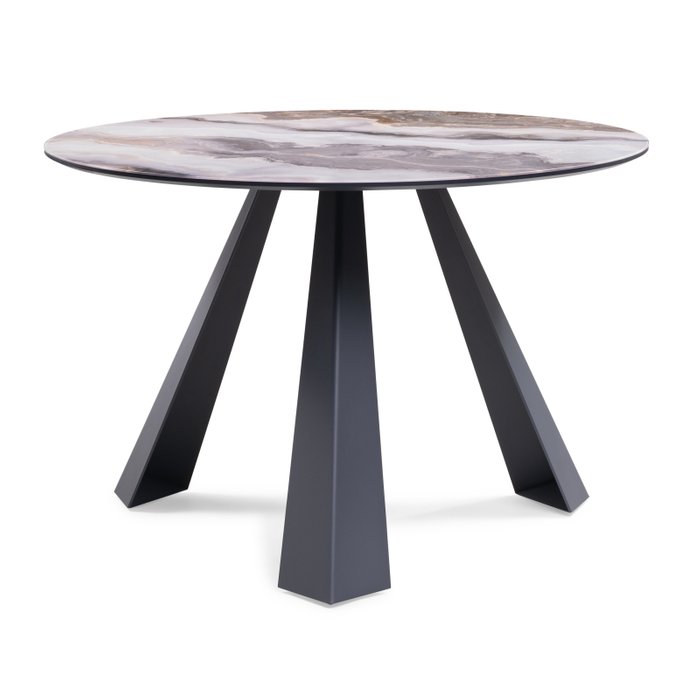 Обеденный стол Вернер серого цвета на черных ножках - купить Обеденные столы по цене 40290.0