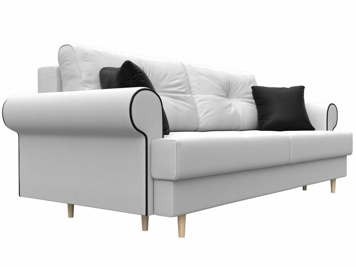 Прямой диван-кровать Сплин белого цвета (экокожа) - лучшие Прямые диваны в INMYROOM