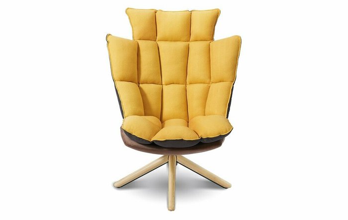Кресло Husk желтого цвета - лучшие Интерьерные кресла в INMYROOM