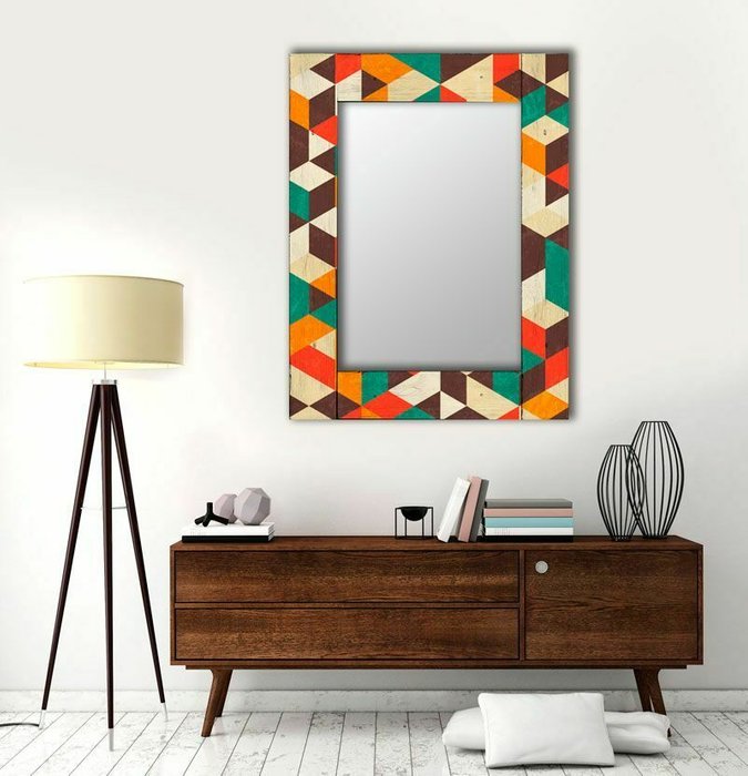 Настенное зеркало Брандо 50х65 бежевого цвета - лучшие Настенные зеркала в INMYROOM