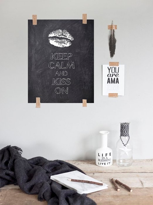 Постер "Keep calm and kiss" А4 - купить Принты по цене 2000.0