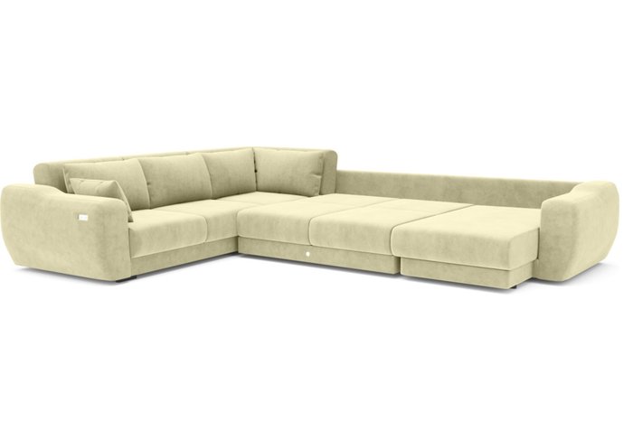 Модульный диван-кровать серо-бежевого цвета - лучшие Угловые диваны в INMYROOM