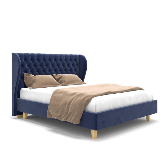 Кровать Lauren на ножках синяя 140х200