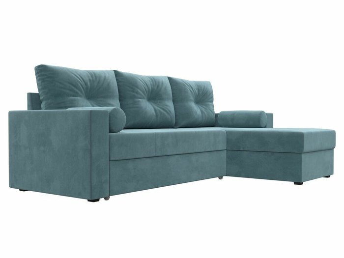 Угловой диван-кровать Верона бирюзового цвета правый угол - лучшие Угловые диваны в INMYROOM