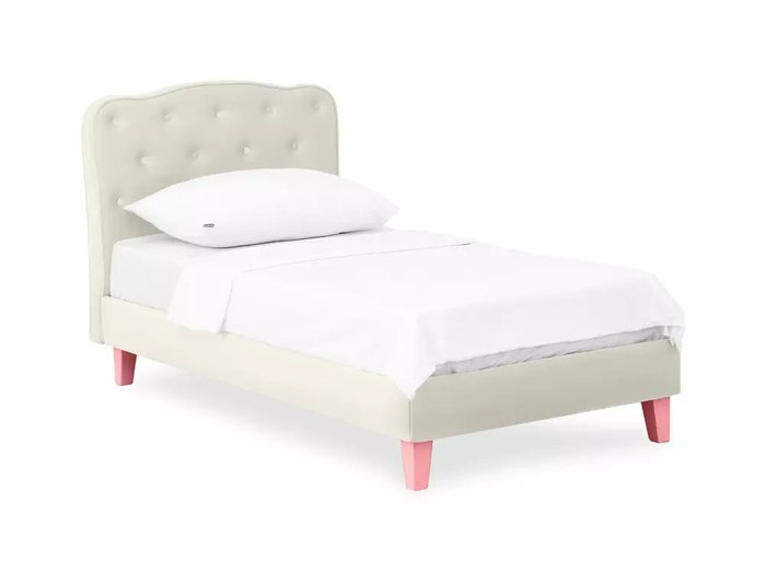 Кровать Candy 80х160 белого цвета с розовыми ножками