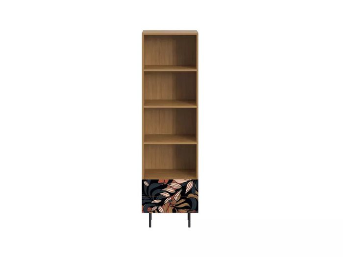 Книжный шкаф Frida с принтом Kalatea и металлическими ножками - купить Книжные шкафы по цене 27900.0