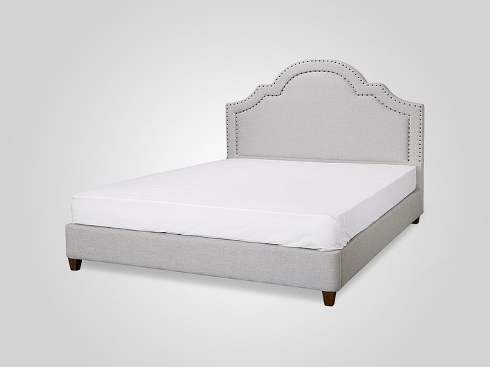 Кровать с мягким изголовьем светло-серого цвета 180х200 - купить Кровати для спальни по цене 45360.0