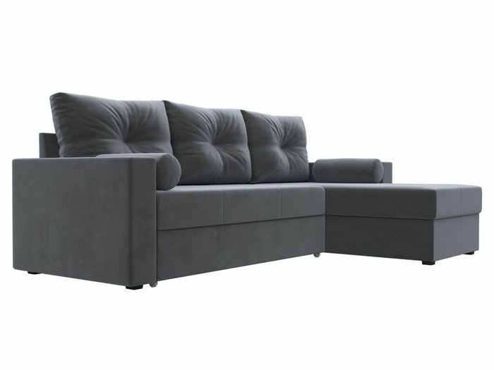 Угловой диван-кровать Верона серого цвета правый угол - лучшие Угловые диваны в INMYROOM