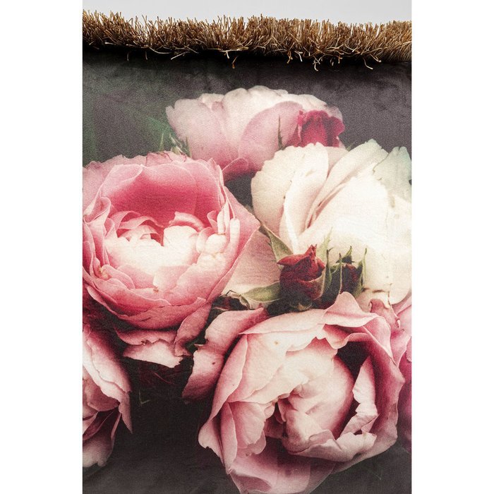 Подушка Roses черного цвета - лучшие Декоративные подушки в INMYROOM