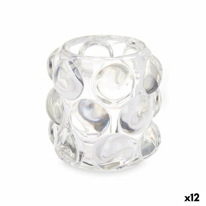 Подсвечник микросферы Прозрачный Стеклянный 8,4 x 9 x 8,4 cm (12 штук)