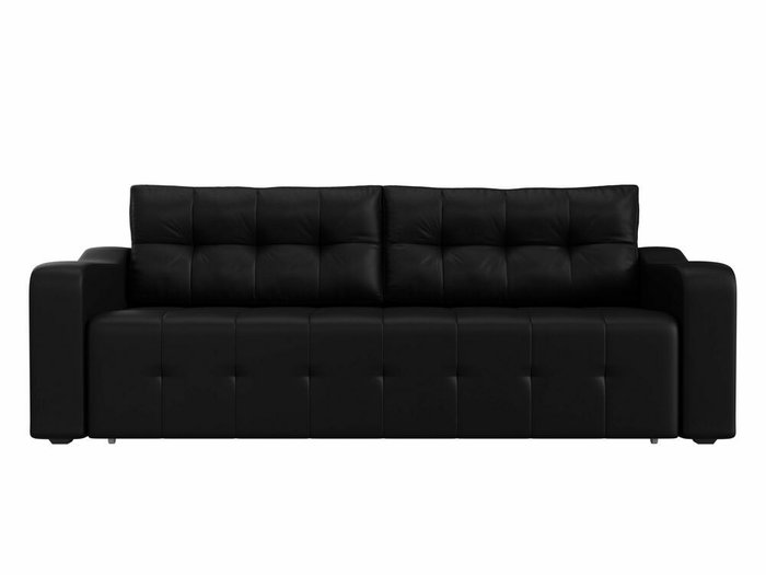 Прямой диван-кровать Лиссабон черного цвета (экокожа) - купить Прямые диваны по цене 45999.0