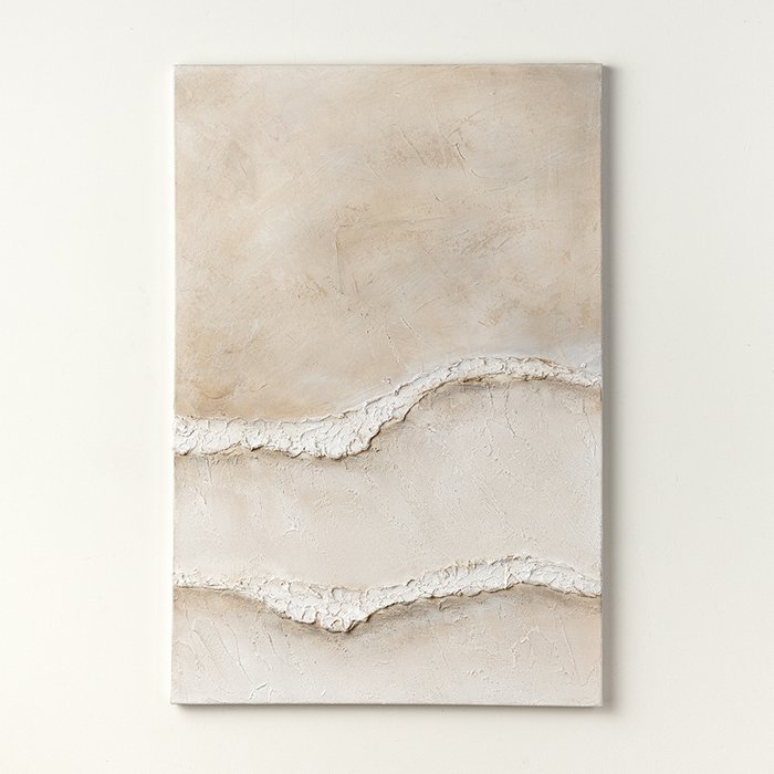 Панно декоративное Sea waves 60х90 бежевого цвета
