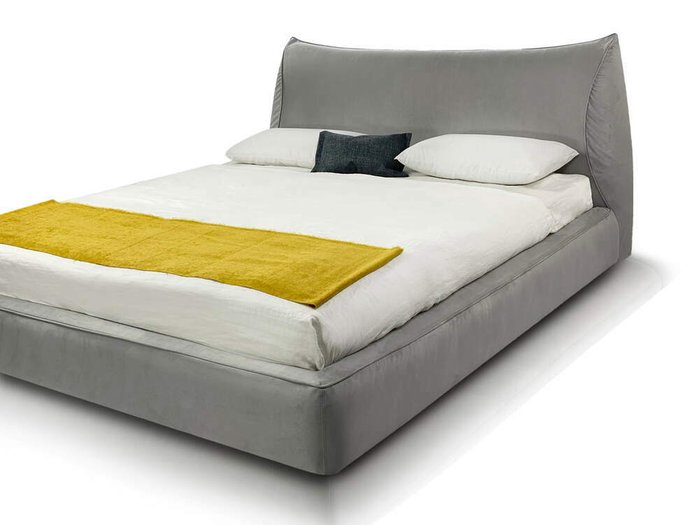Кровать Bag 160х200 серого цвета с ортопедической решеткой - купить Кровати для спальни по цене 139800.0