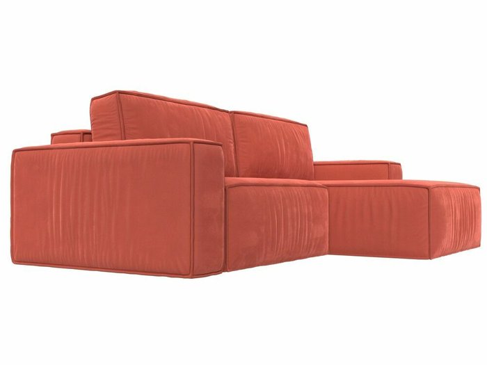 Угловой диван-кровать Прага классик кораллового цвета правый угол - лучшие Угловые диваны в INMYROOM