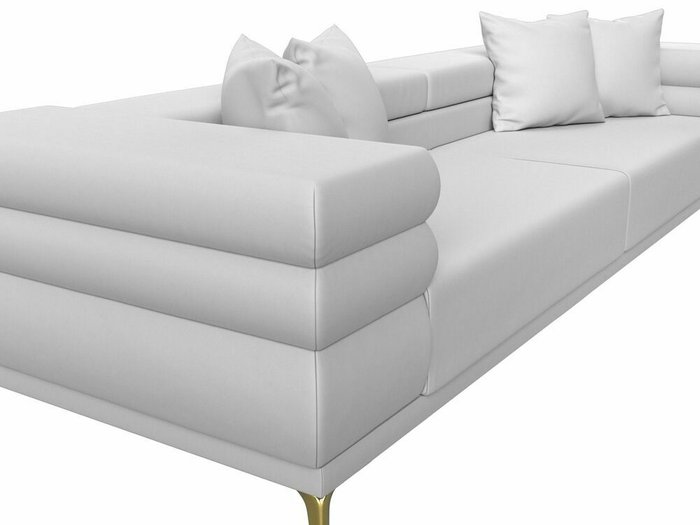 Прямой диван-кровать Лига 021 белого цвета (экокожа) - лучшие Прямые диваны в INMYROOM