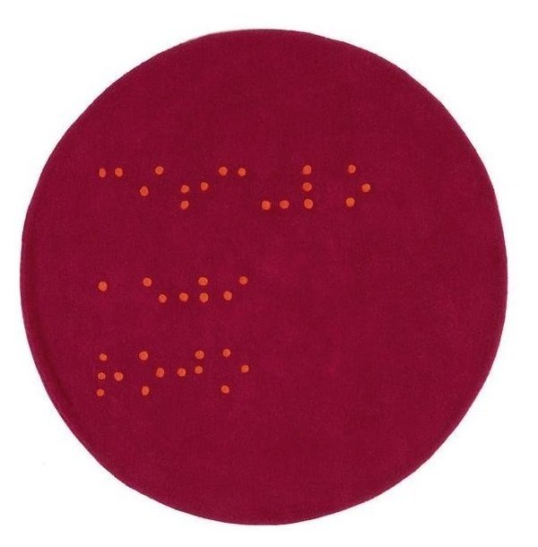 Круглый ковер Braille малинового цвета 150 см