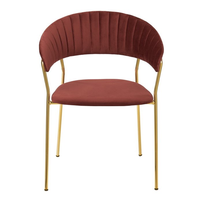 Стул Turin терракотового цвета с золотыми ножками - купить Обеденные стулья по цене 16990.0