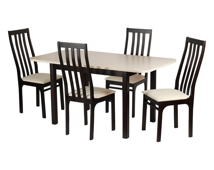 Раскладной обеденный стол Франц бежево-коричневого цвета - лучшие Обеденные столы в INMYROOM