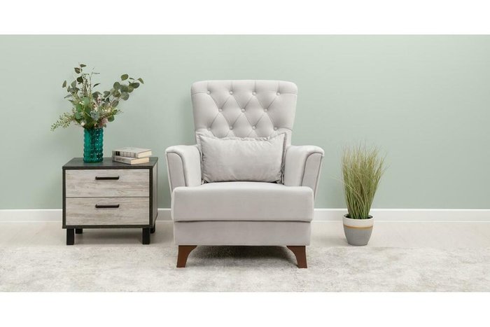 Кресло Ирис светло-серого цвета - купить Интерьерные кресла по цене 18906