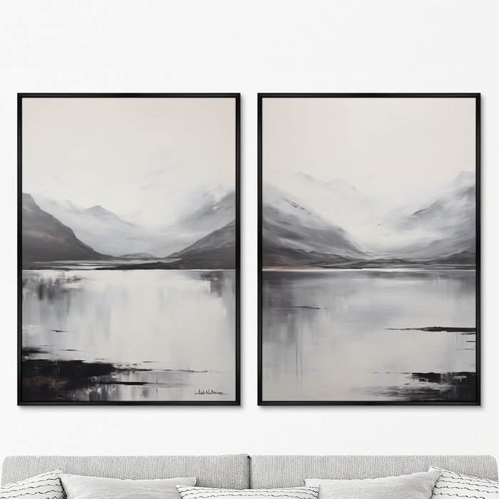 Набор из двух репродукций картин Landscape collection, Mountains, 2024г. - купить Картины по цене 49998.0