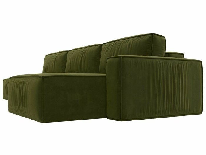 Угловой диван-кровать Прага модерн лонг зеленого цвета правый угол - лучшие Угловые диваны в INMYROOM