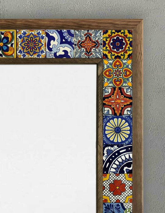 Настенное зеркало 53x73 с мозаикой из натурального камня - купить Настенные зеркала по цене 27866.0