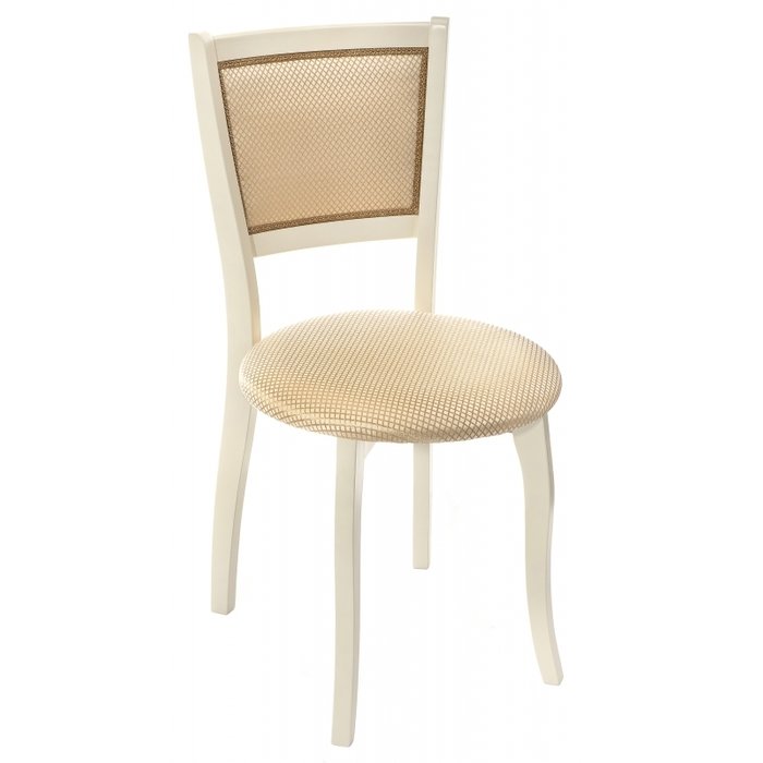 Обеденный стул Валери патина из массива молочного цвета