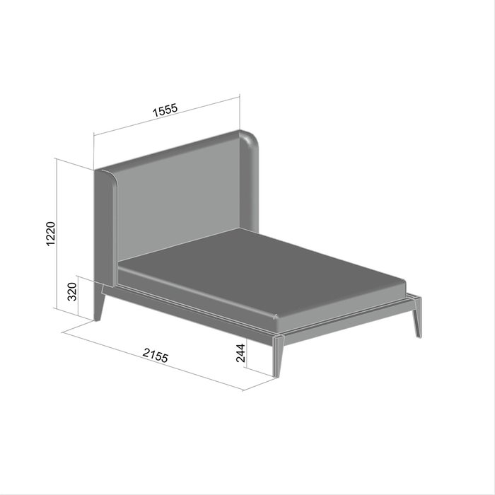 Кровать Fly soft new 140х200 серого цвета без подъемного механизма - купить Кровати для спальни по цене 213127.0